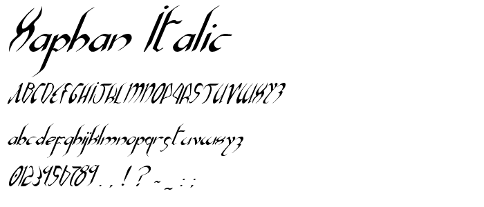 Xaphan Italic font